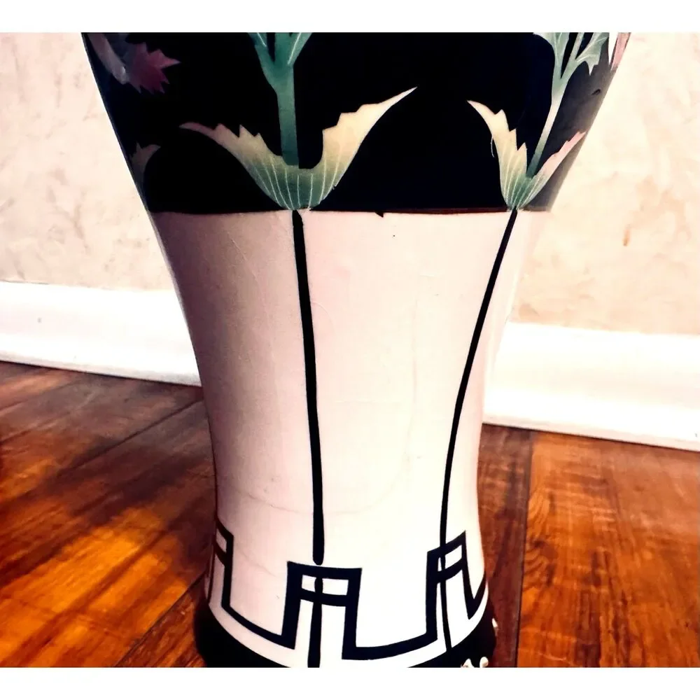Vintage Japan Royal Nishiki Nipon Satsuma Style Hand Painted Floral Ceramic Vase